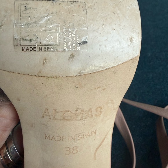 ALOHAS The Lille Leather Block Heels  in Peach Ankle Strap Nude Size EU38 - Picture 7 of 12